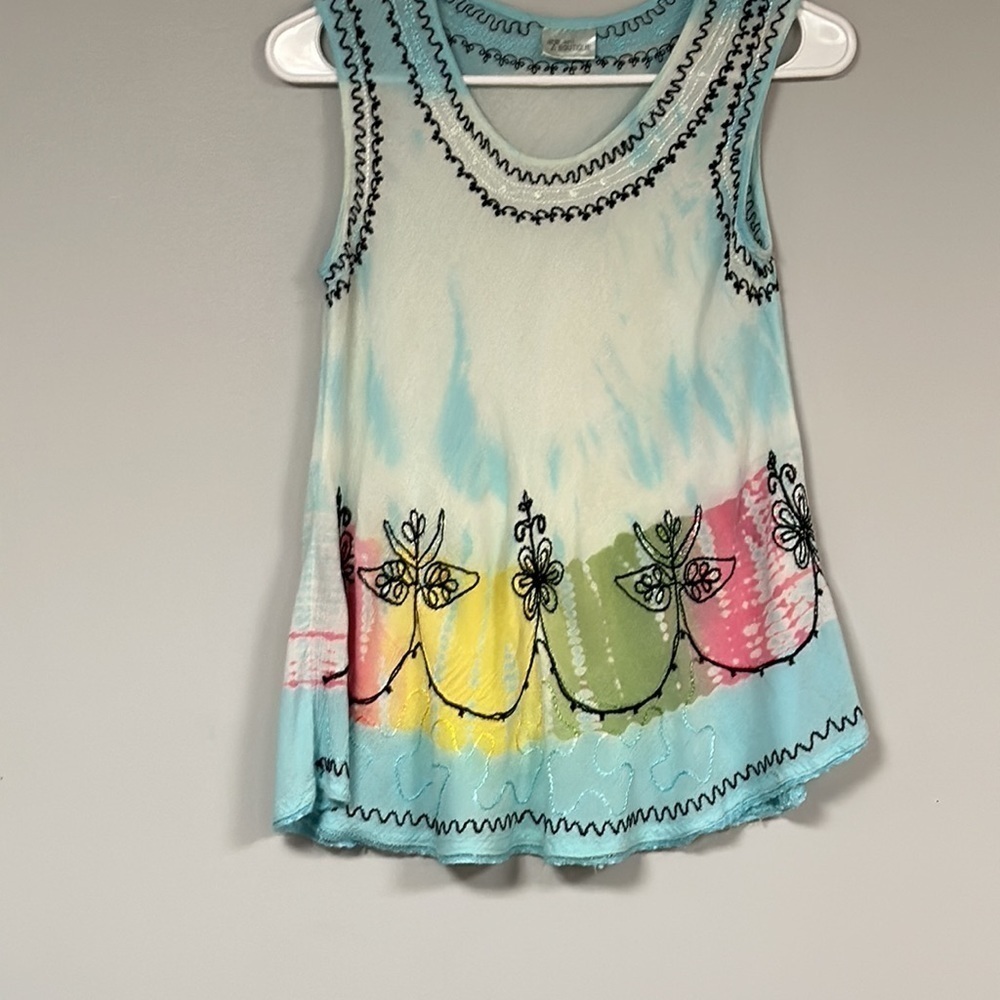 India Boutique Embroidered Beach Cover Up / Top/Blouse, 'Free Size"  (Girls L)